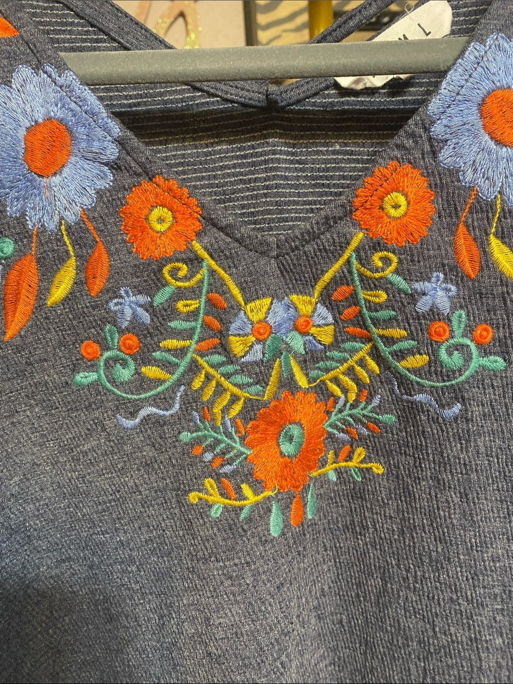 THML Embroidered Floral Ruffle Top - Picture 4 of 7